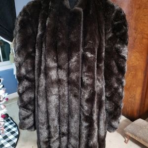 FAUX BLACK MINK COAT